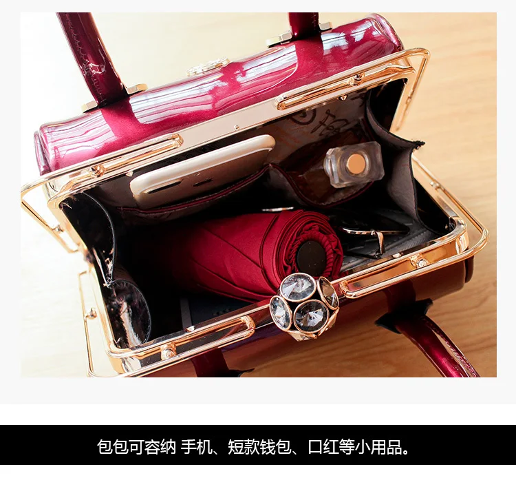 tote frame sacos couro patente marca designer
