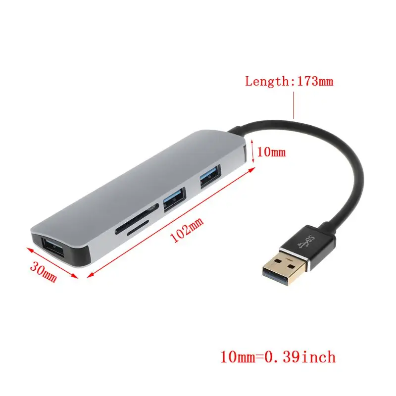 5 в 1 Тип-C USB3.0 чтения карт памяти TF SD Hub Многофункциональный адаптер для Macbook