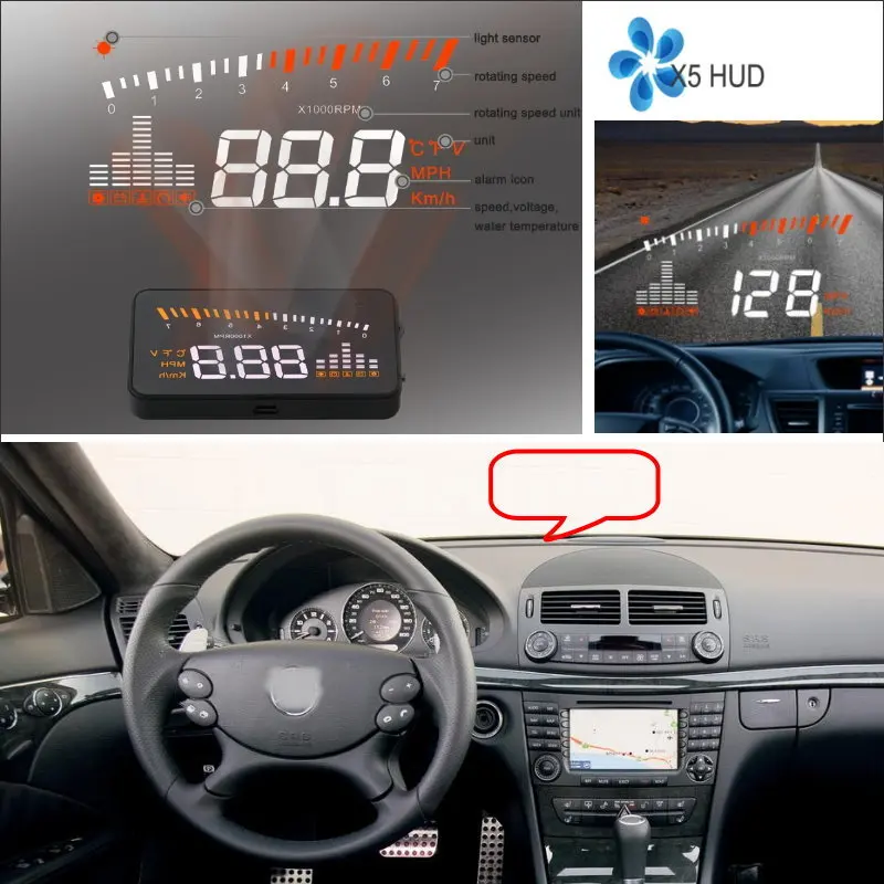 Автомобильный HUD Дисплей для Mercedes Benz E Class W210/W211 AUTO OBD безопасный проектор вождения