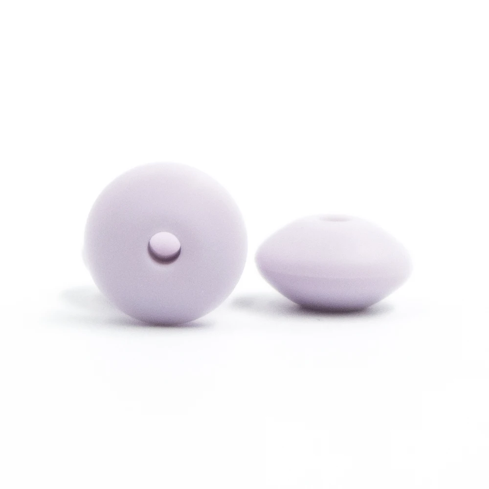 100 шт круглые силиконовые бусины в форме чечевицы 12 мм BPA бесплатно Perle Силиконовые Зубные Ожерелье-Прорезыватель игрушки браслет самодельный шарик - Color: Lilac