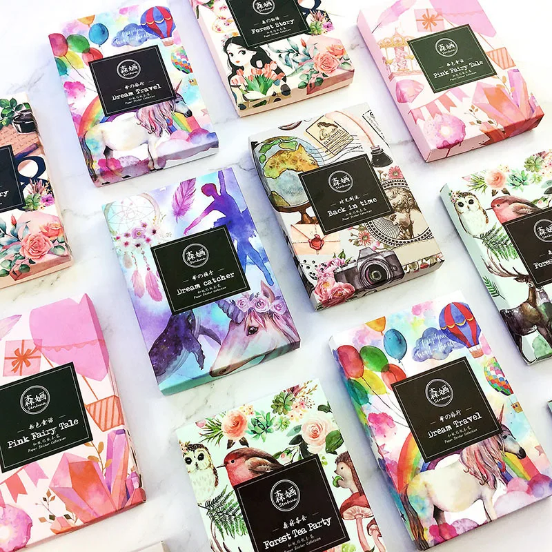 40 pcs/box Pink fairy tale series Cute Sticker Custom Stickers Diary Stationary Flakes Scrapbook DIY Decorative Stickers