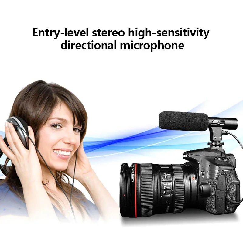 

Video Microphone Interview Recording Vlog Mic for DSLR Camera Nikon Canon/Phones JLRJ88