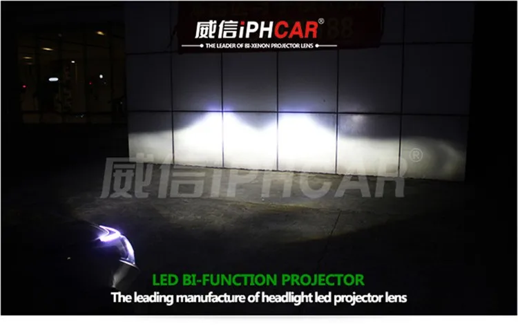 IPHCAR автомобильный Стайлинг супер яркий светодиодный объектив проектора с белым светодиодный Ангел Halo Высокий Низкий Луч Bi светодиодный объектив фары