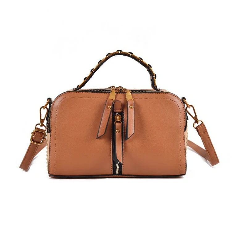 

PU Leather Women New Fashion Handbags Double Zipper Shoulder Bag Ladies Crossbody Bag Female Bolsa