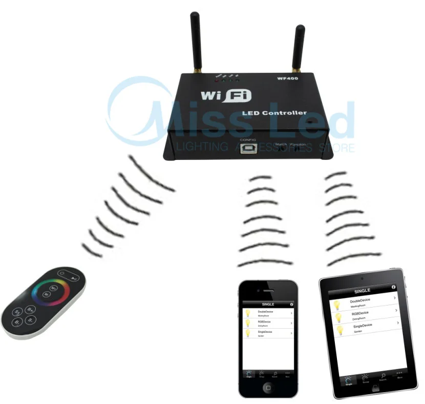 

LED WIFI Controller WF400 3 channels DC5-24V by mobile phone