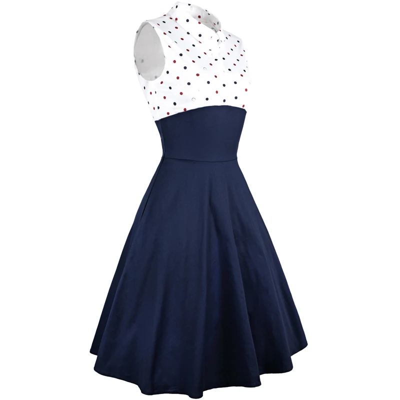Vintage Polka Dot Two Pieces Dress