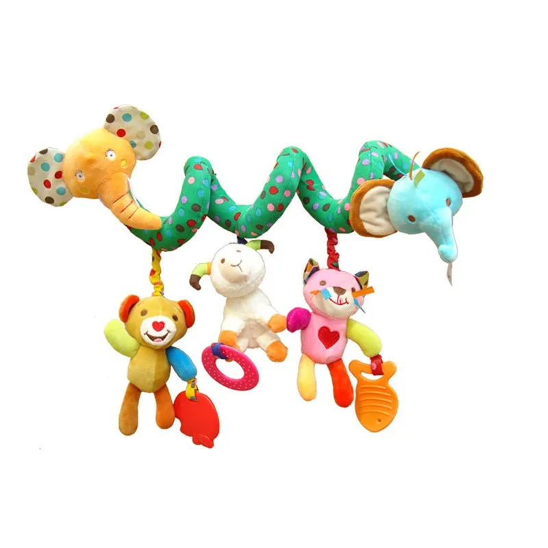 Детская кроватка детские игрушки-погремушки кольцо звук активности спиральная кровать коляска игрушка двойная голова Лев Слон висячий