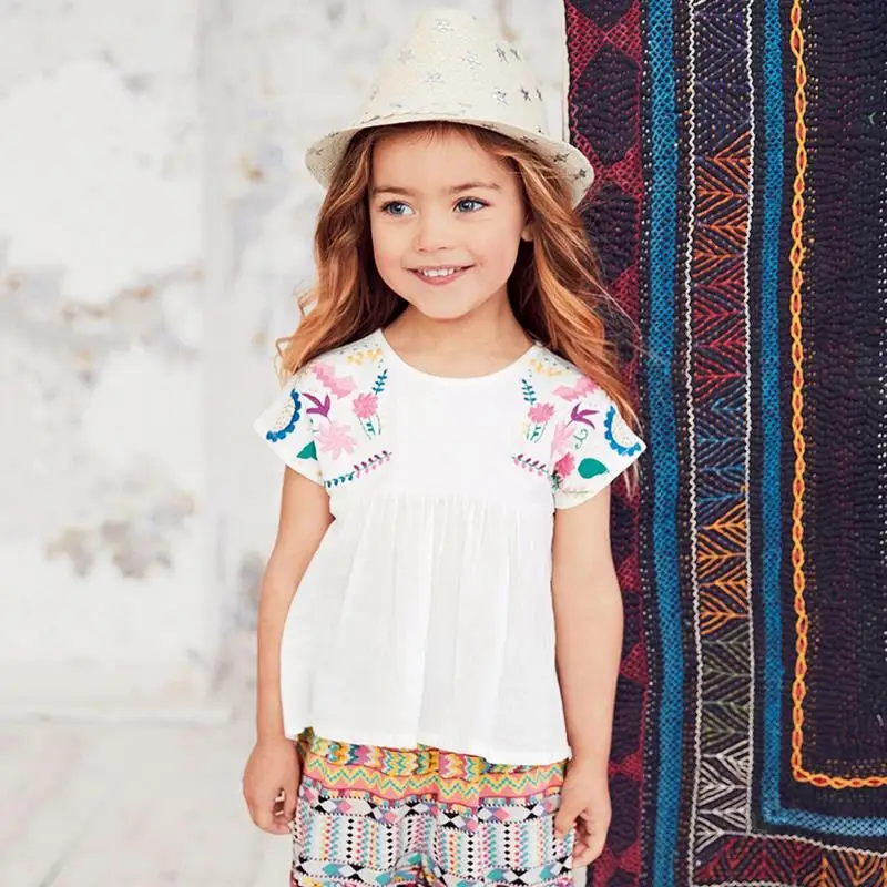Children Clothing Wholesale Girls Blouse White pre school Kids tops