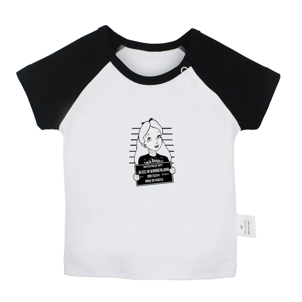 

Punk Cute Princess Alice in Wonderland RAbbit Design Newborn Baby T-shirts Toddler Graphic Raglan Color Short Sleeve Tee Tops
