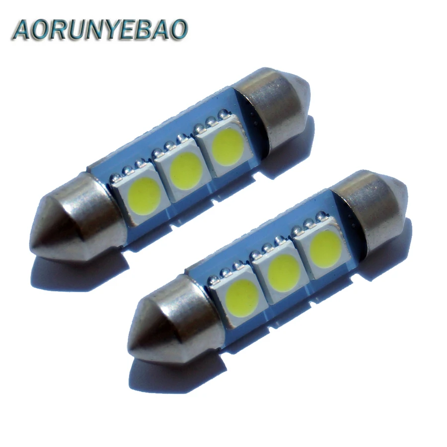 AORUNYEBAO 10x белый гирлянда C5W 3 LED 12V Интерьер Купол огни двери свет лампы указатель