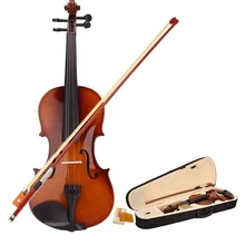 4/4 Размер Студенческая скрипка акустическая Скрипка с Чехол с бантом канифоль винтажный цвет