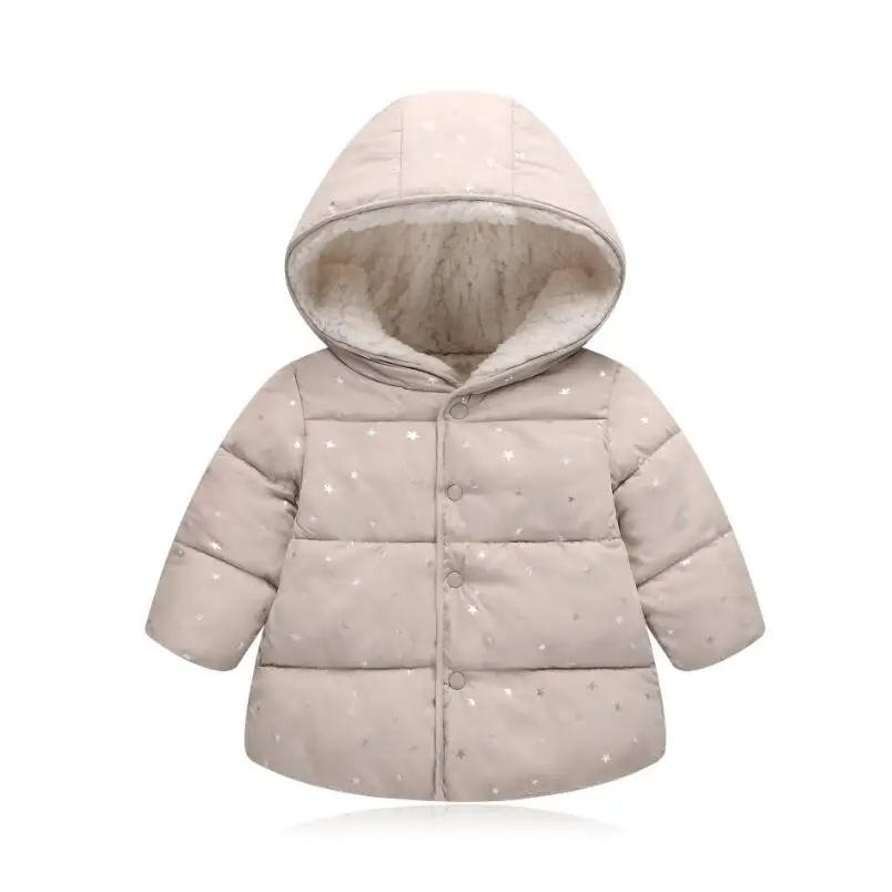 

Children outwear girls winter warm hooded coat children cotton padded clothes princess down jacket kids winter solid jackets