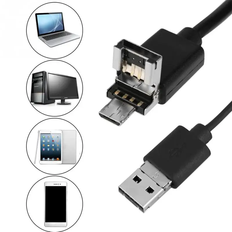 1 шт. USB2.0 60 градусов IP67 черного цвета на каблуках высотой 5 м USB OTG эндоскоп с 2-Megapixel Водонепроницаемый Камера для выхлопной трубы автомобиля инспекции