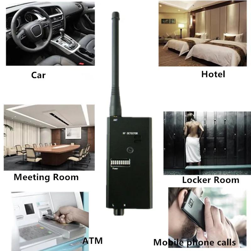 Anti Spy Detector Hidden Camera GSM Audio Bug Finder GPS Signal Cellphone Detector Pro Hunter Black 007A
