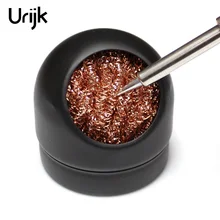 Urijk 1 шт. 70x66 мм паяльник сварочный провод очиститель с подставкой Сварка паяльник Железный наконечник очиститель Чистящая сталь