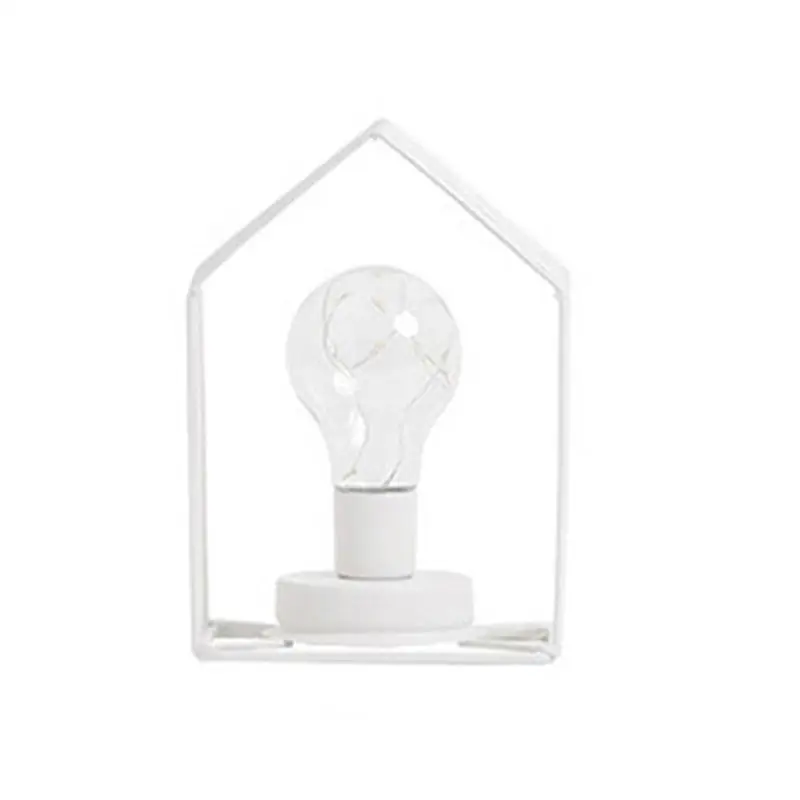 European House Pattern Table Lamp Bedroom Decorative Stand Desk Light For Bedroom Living Room Decor Battery Operated Lamp