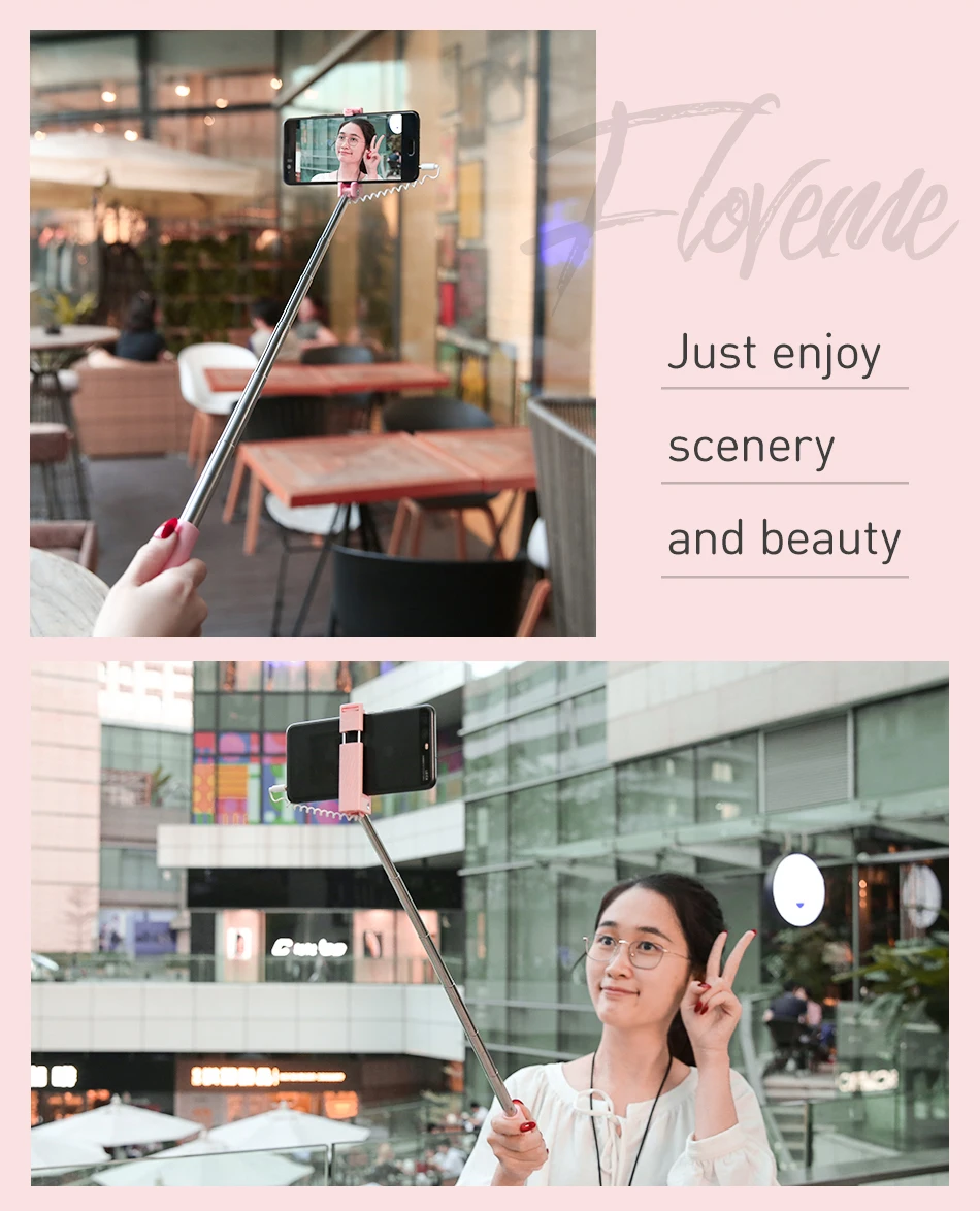 FLOVEME портативная мини-проводная селфи-палка для iPhone huawei, выдвижная ручная селфи-палка для Xiaomi, samsung, монопод