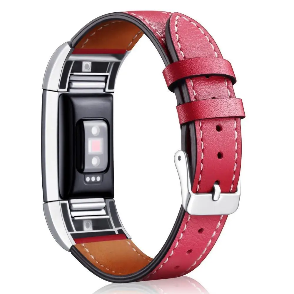 KINGBEIKE Colorful Durable Genuine Leather Watchband For Fitbit Charge 2 Watch Band Replacement Watch Strap Accessories