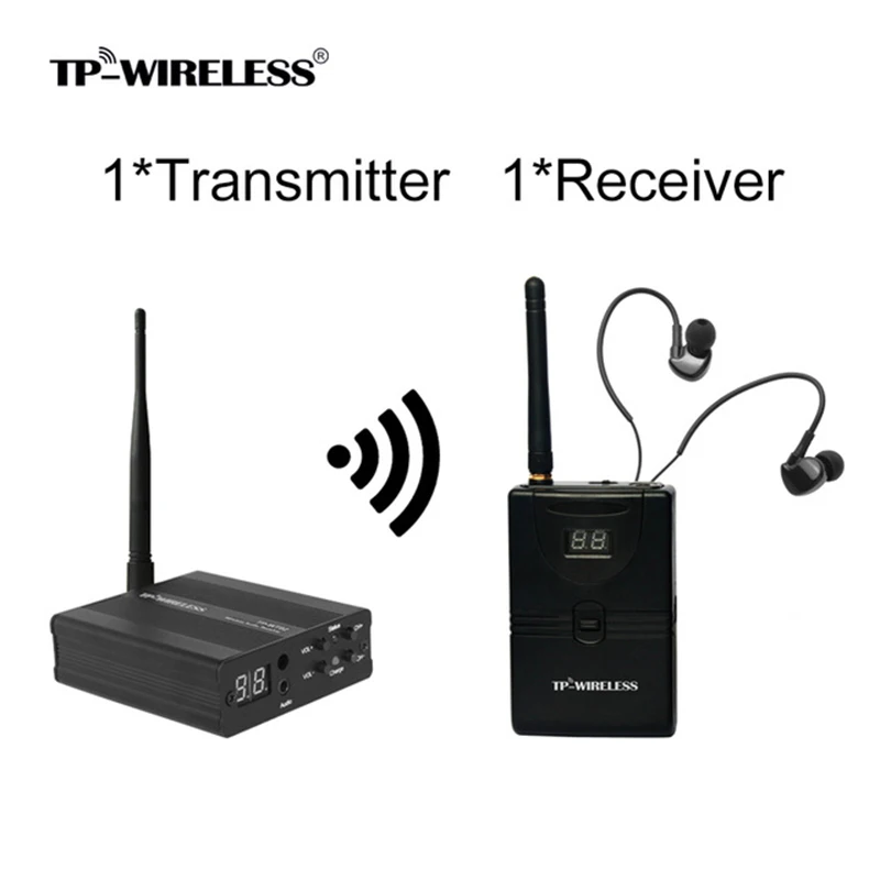 TP wireless In Ear Monitor System 2.4GHz Professional Digital Stage Audio Stage music Ear Return Stage - Цвет: Черный