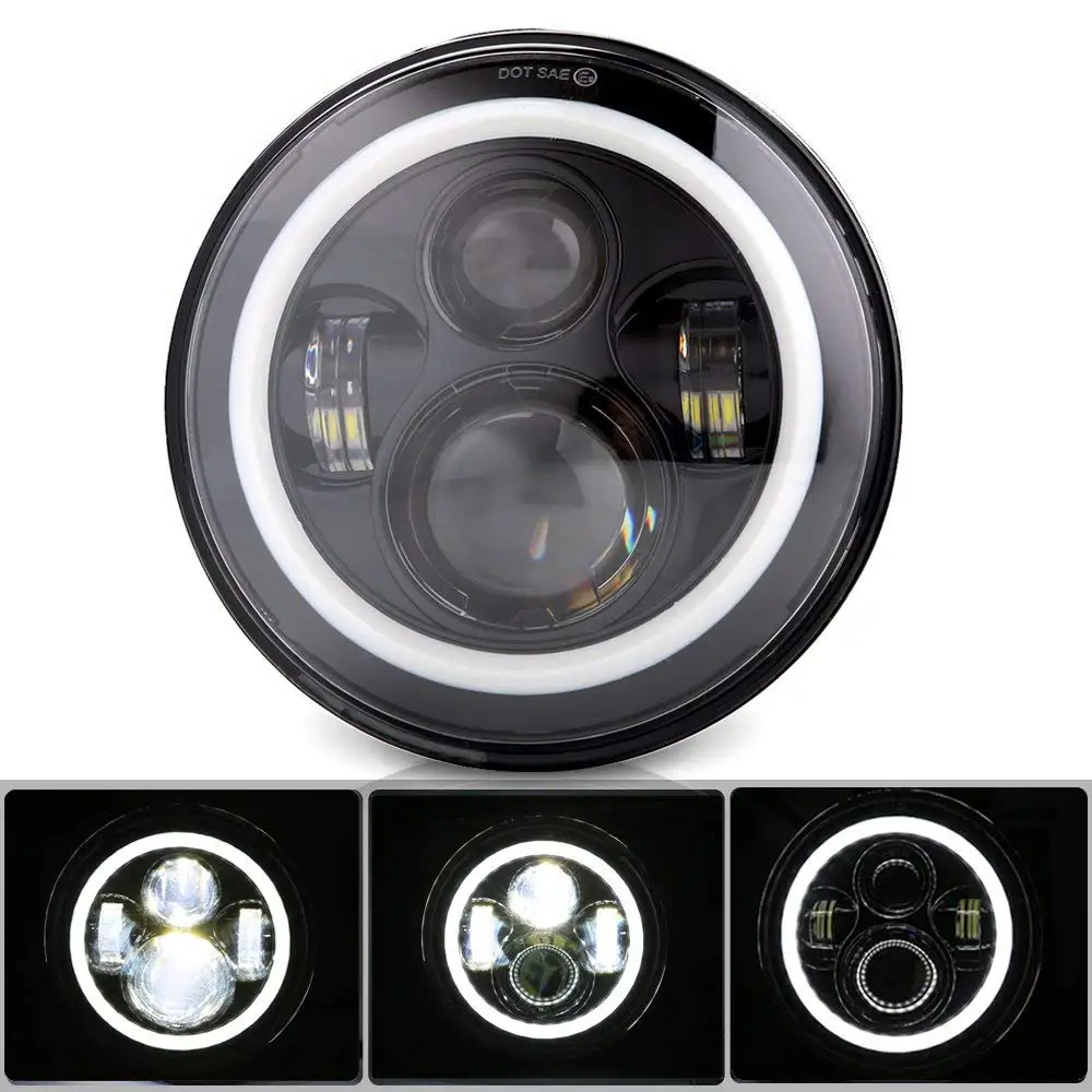7inch LED headlight with white halo