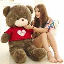 Около 47 дюймов игрушка любит бурый медведь плюшевые игрушки красный свитер мишки кукла, подарок на день рождения w3728