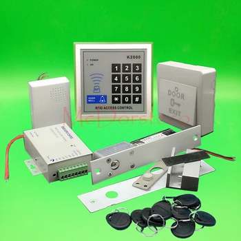 

DIY 125khz Rfid Glass Door Access Control Kit Set with Electric Bolt Lock +RFID keyfob Card Full Access Control System