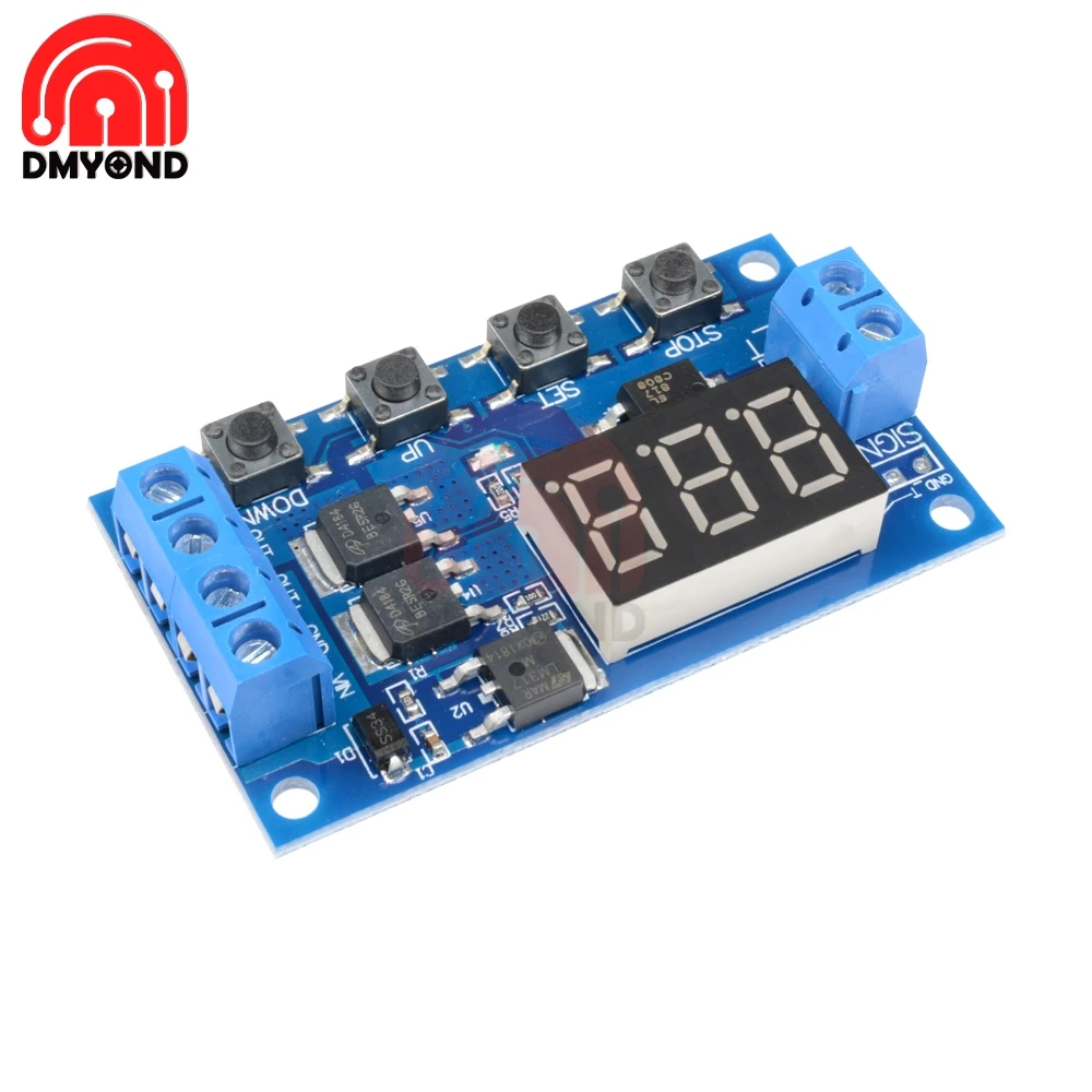 DC 12V 24V Таймер Выключатель задержки плата цикл запуска двойной МОП трубка