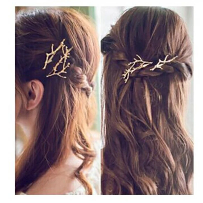 

Vintage Gold Silver Tree Hair Clips Girls Alloy Branch Hairpins Fashion Hairgrips Lady Elegance Metal Hair Accessories For Women