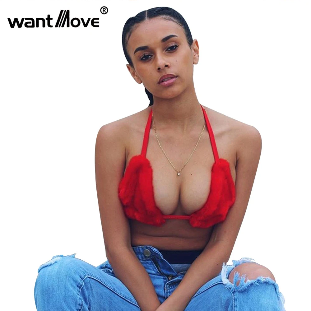 

Wantmove sexy v neck 2018 short backless camis halter bow tie crop top women tops casual sleeveless women top fashion JZ260