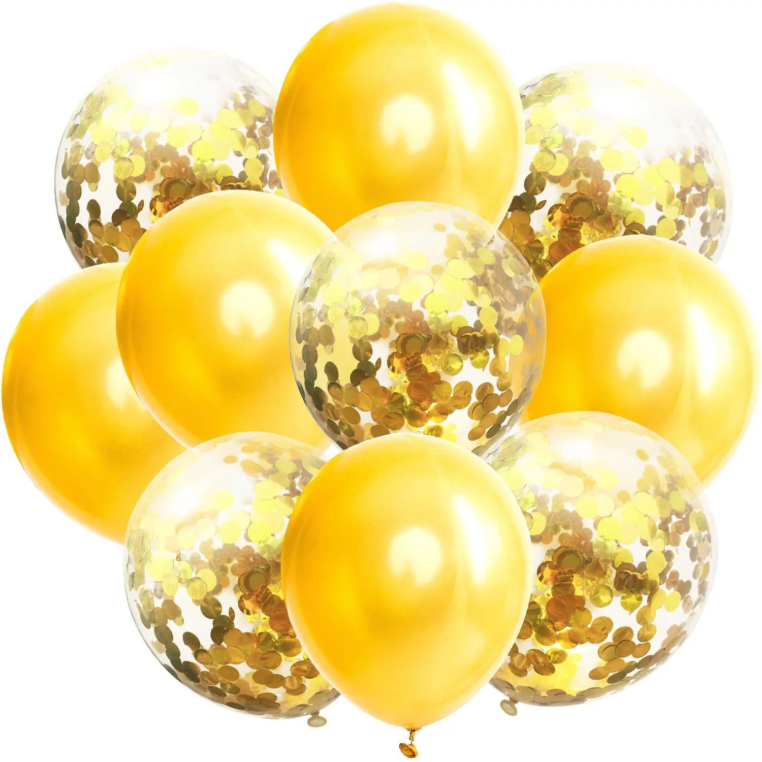 

10PCS 12inch Colorful Latex Balloon Gold Confetti Air Balloons Inflatable Ball Balloon for Birthday Wedding Party Event Supplies