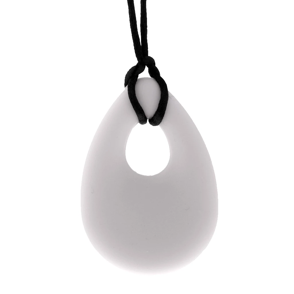 Food Grade Silicone Teardrop Pendant Necklace Baby Toddler Chewing Nursing Teeth Teethers Toy 3Colors