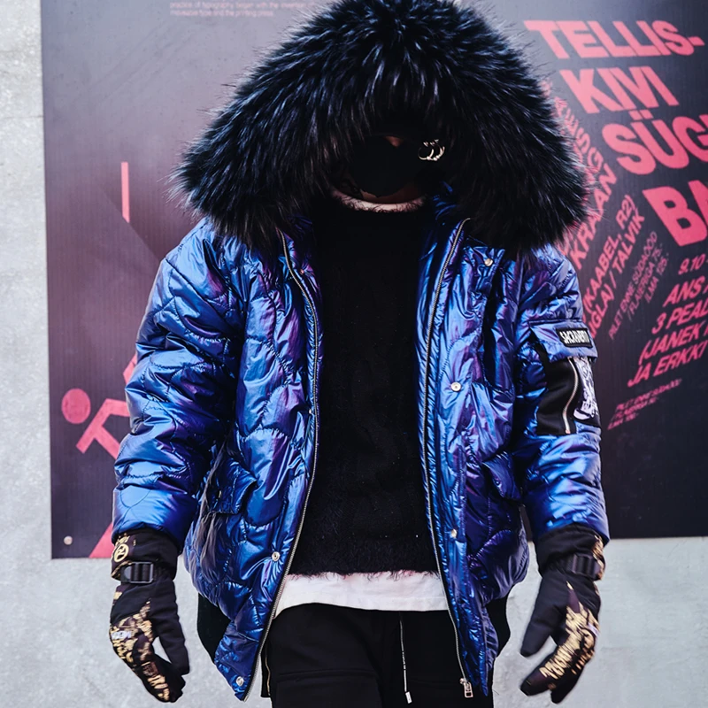 

2019 New Parka Autumn Winter Warm Outwear Hip Hop Windbreak Jackets Men M-XL
