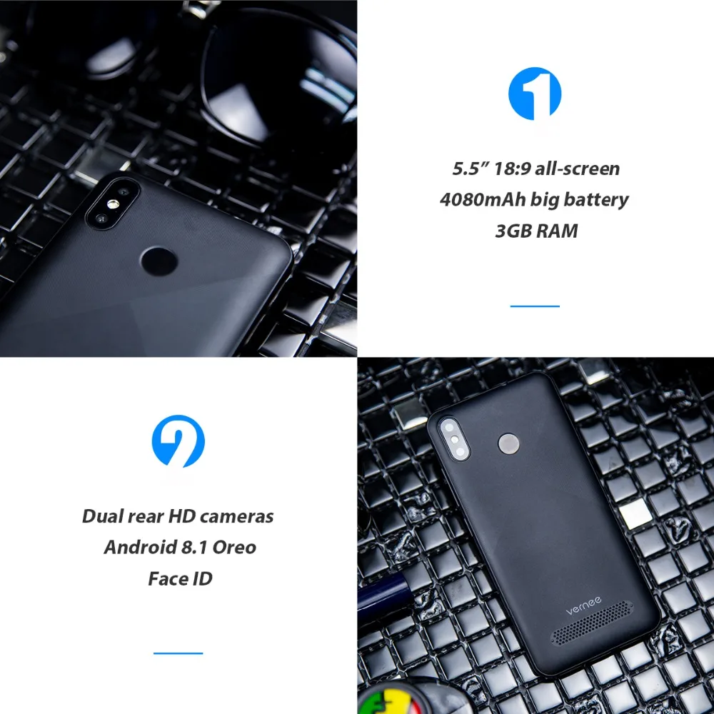 Смартфон Vernee T3 Pro 5 ''на весь экран 3 Гб ОЗУ 16 ПЗУ мобильный телефон Android 8 1 MTK6739