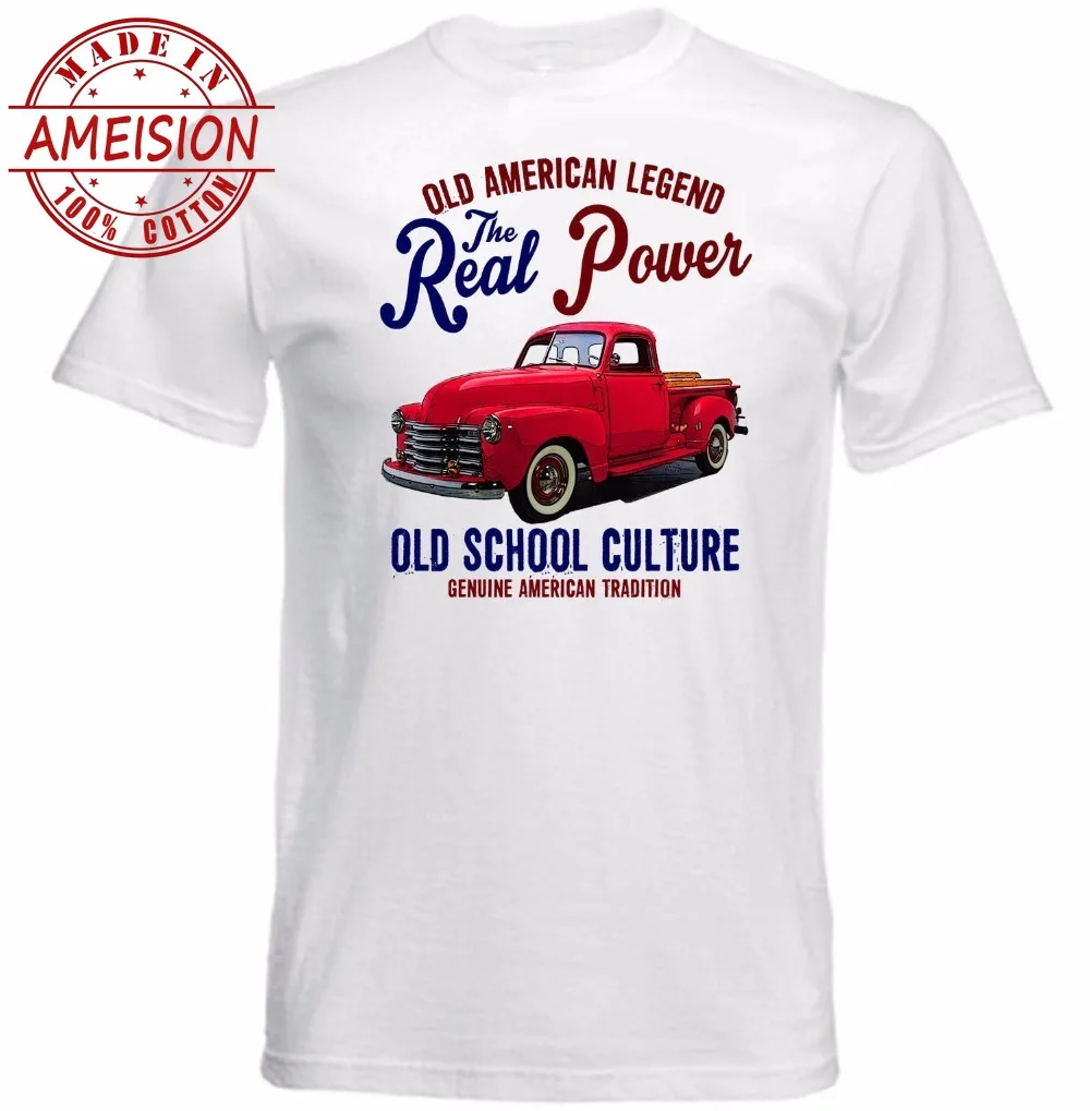 

2019 New Fashion Brand Clothing Print Round Neck Man Vintage American Car 3100 Fashion T-Shirt Men Clothing