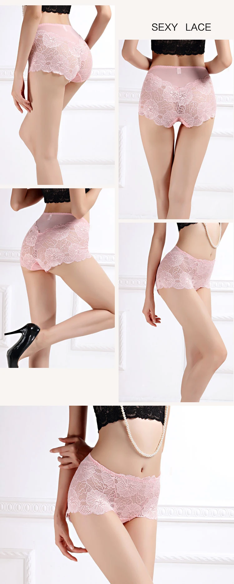 Summer Trendy Seamless Briefs Transparent Underwear Women Sexy Soft Lace Lingerie Women's Panties 09