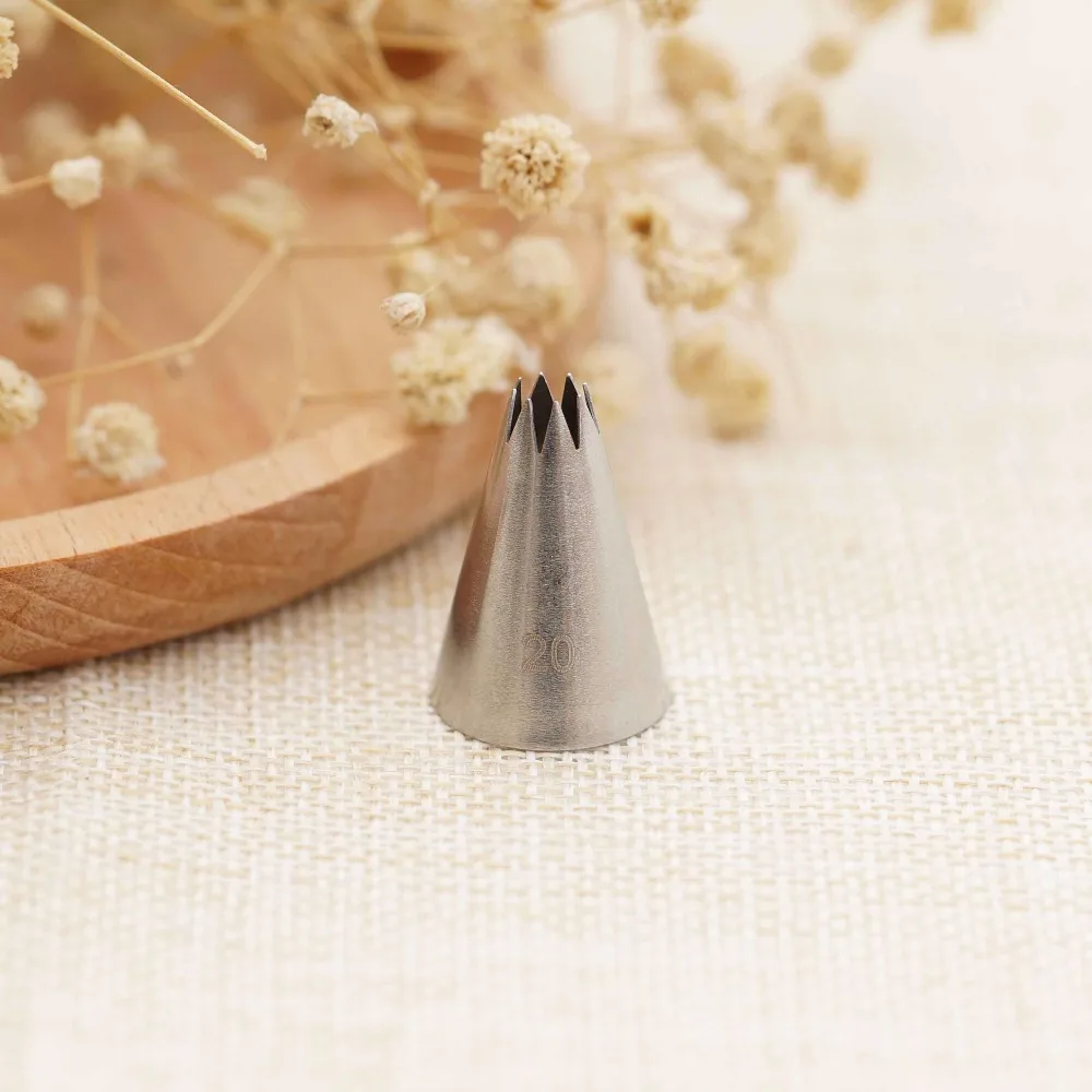

#20 Icing Nozzle Piping Tip Stainless Steel Cake Cream Decorating Tips Icing Piping Pastry Tip Tools Bakeware Small Size
