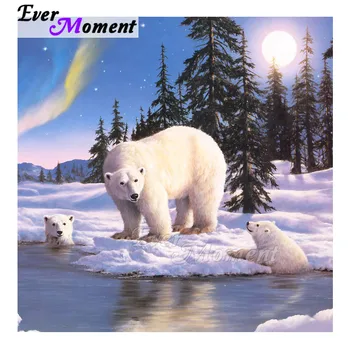 

Ever Moment Diamond Painting Polar Bear Pine Picture Of Rhinestone 5D DIY Decoration For Home Diamond Embroidery Square 3F1587
