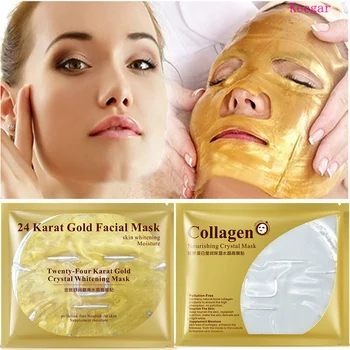 

5Pcs 24K gold collagen facial mask Moisturizer Whitening Skin Facemask Blackhead Remover Korean Cosmetics Face skin care