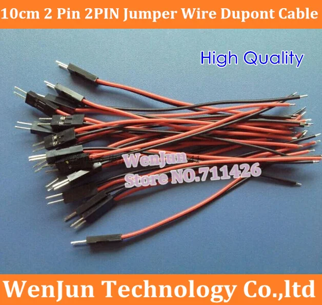 

TJC8 DuPont Male 2.54mm 2P 2pin Jumper Wire Dupont Cable 24AWG wire High Quality