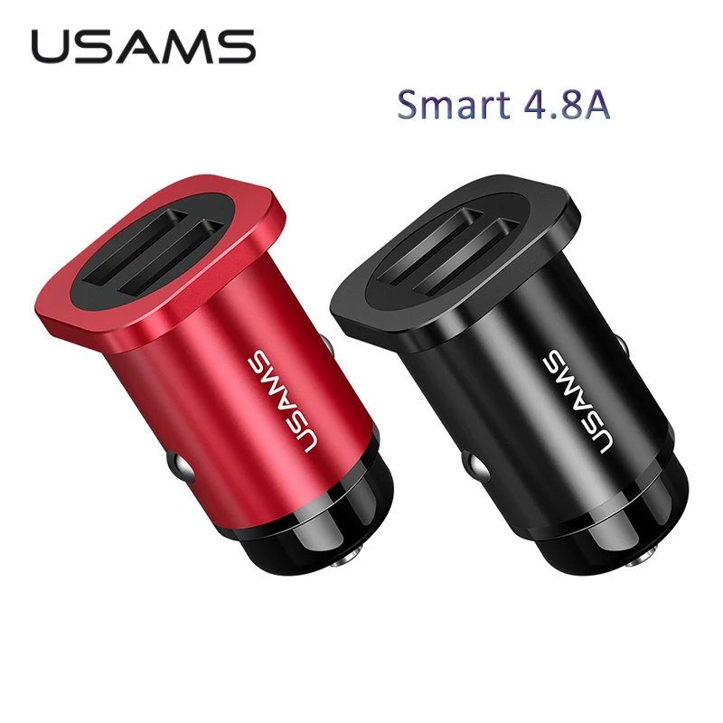 4.8A автомобильное зарядное устройство для iPhone samsung Xiaomi мобильного телефона USAMS