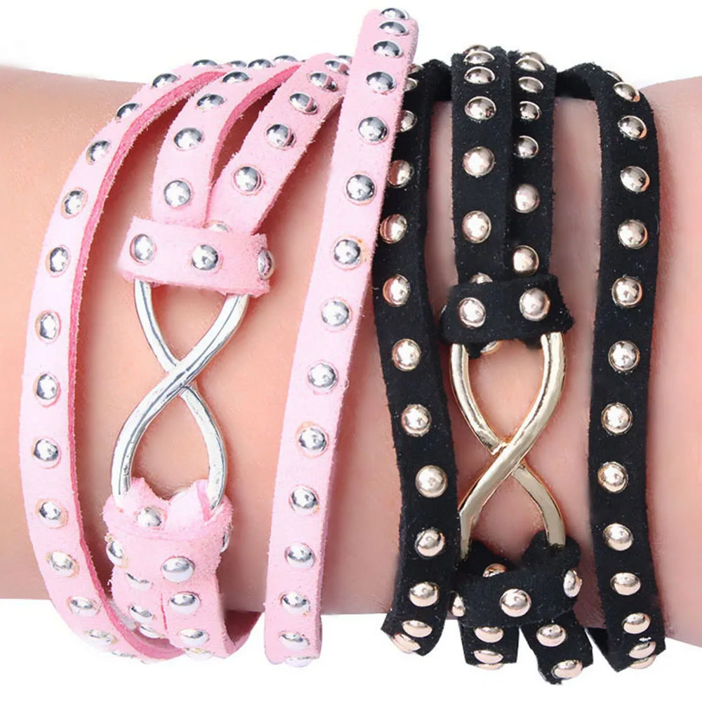 2018 мода бесконечности 8 шнур Rope Chain Браслеты с подвесками и браслеты Мужчины Jewlry