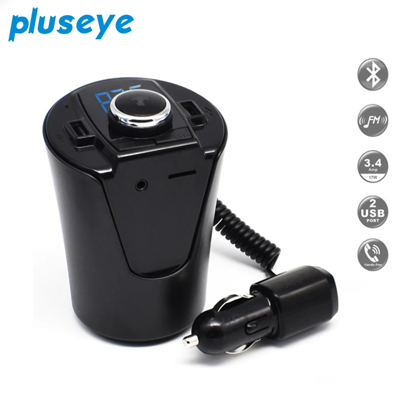 

Bluetooth HandsFree Car Kit FM Transmitter MP3 Player Dual USB Charger LED Display Micro SD TF U Disk AUX Music Playing