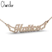 

Chandler Any Personalized Name Necklace Steel Pendant Alison Font Fascinating Pendant With Wing Custom Name Personalized Colier