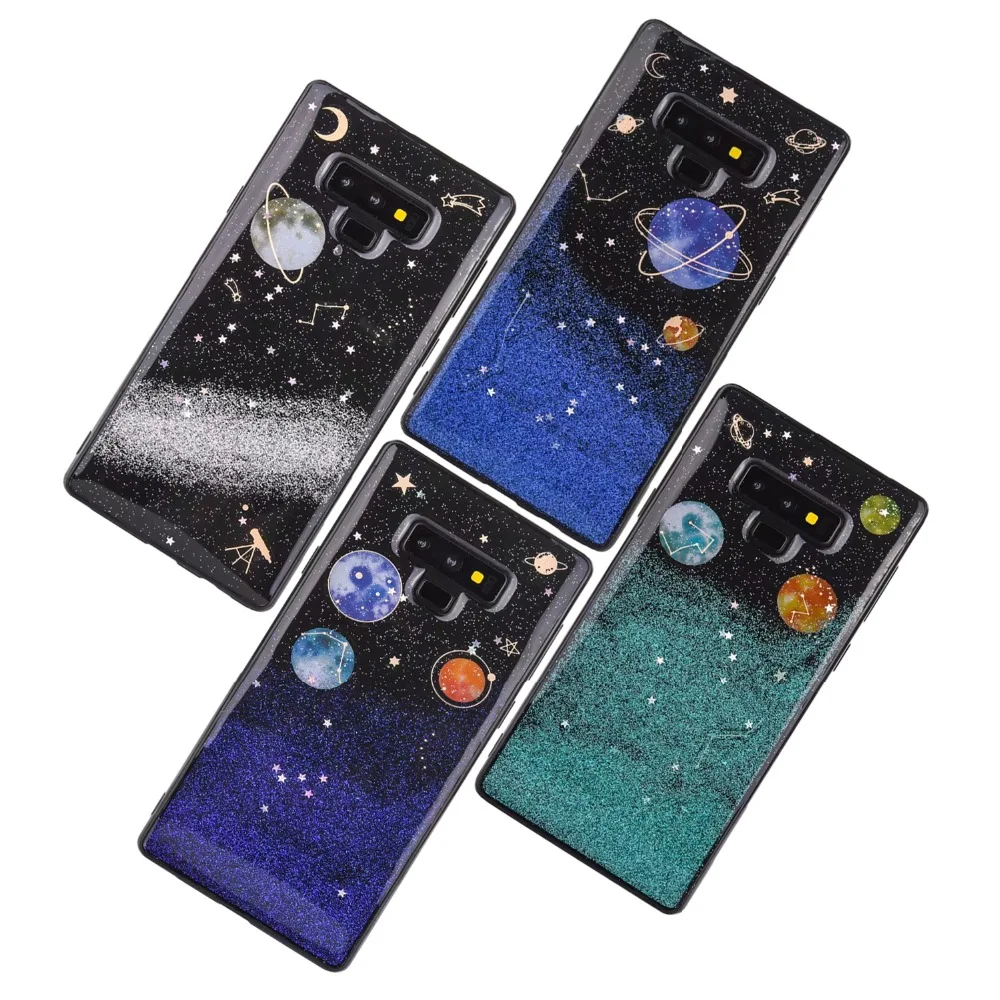 

Glitter universe planet soft case For Samsung Galaxy S9 S8 Plus Note 8 9 Cover Shell For Samsung S7 Edge S8 case NOTE 5