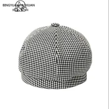 Женская шляпа винтажные клетчатые береты Женские Ретро весенне-летние дышащие берет кепка газетчика художника женские береты
