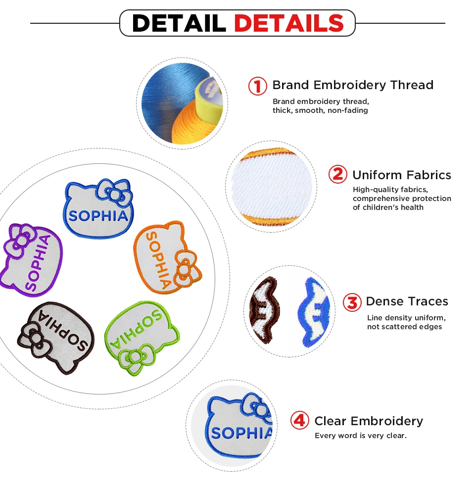 Аксессуары для детских нагрудников, персонализированные названия, наклейки для детей, имя, Пришивные школьные сумки, кормление новорожденных, нагрудник, ткань, вышивка