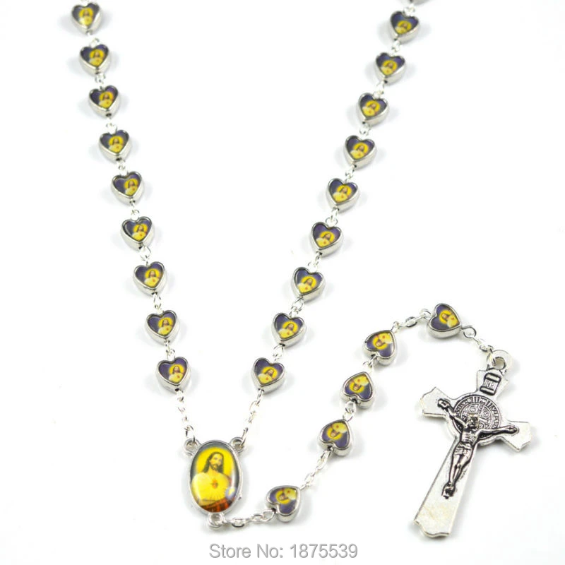 Collier chapelet en forme de cœur, vêtements jaunes, jésus, populaire et  unique | AliExpress