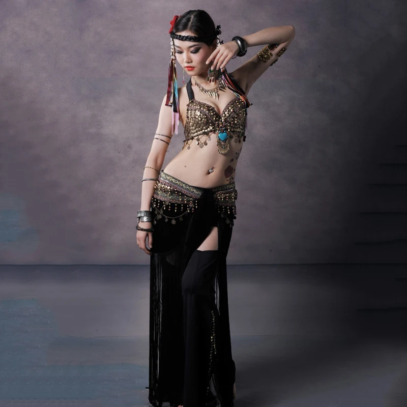New High Quality Belly Dance Show Costume Bra/&Belt/&Skirt 34B 36B 38B 2 colors