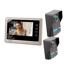 7 Inch Video Door Phone Doorbell Video Entry System Intercom Kit with 2-Outdoor Camera 1-Indoor Monitor Doorbell Entry System