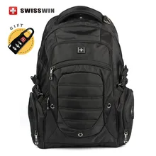 Hombres de la marca negro mochila wenger swissgear swisswin mochila de viaje grande impermeable hombres bagpack 15.6 “laptop mochila escolar